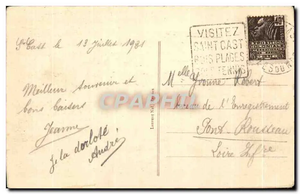Côte d'Émeraude - 1919 - Saint-Cast - Abstieg zur Callots-Strand - Rückseite