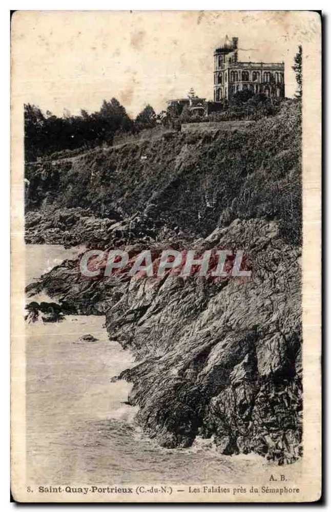 Saint-Quay-Portrieux (C.-du-N.) — Las Falaises cerca del Semáforo — A.B. - Anverso
