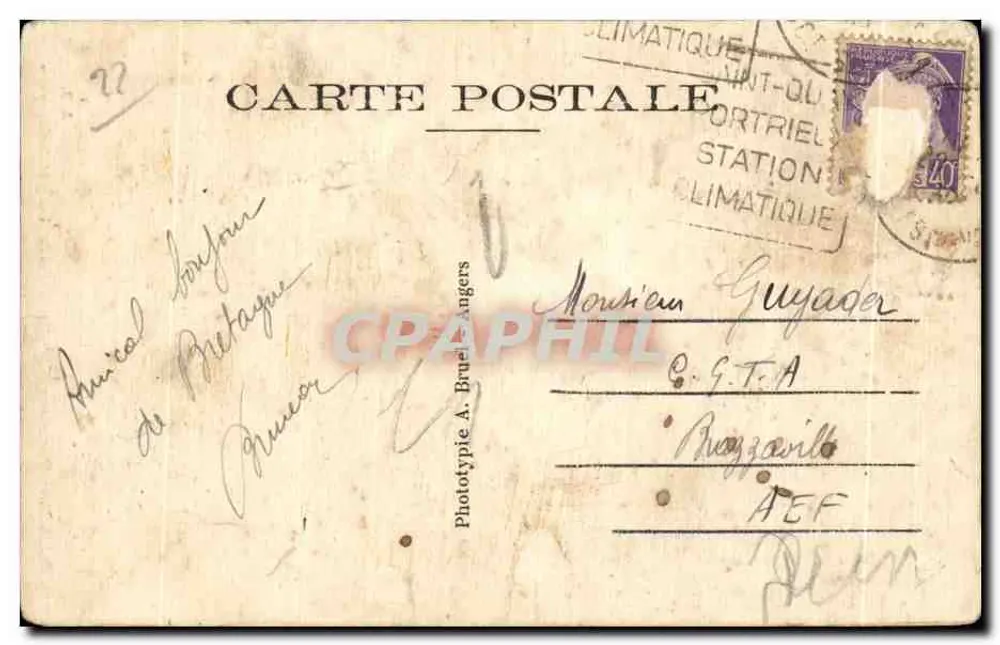 Saint-Quay-Portrieux (C.-du-N.) — Las Falaises cerca del Semáforo — A.B. - Reverso