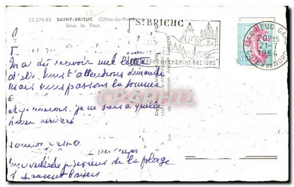 Praia de Saint-Brieuc — vista da torre — editor Cigales & Artisans Bretons - Verso