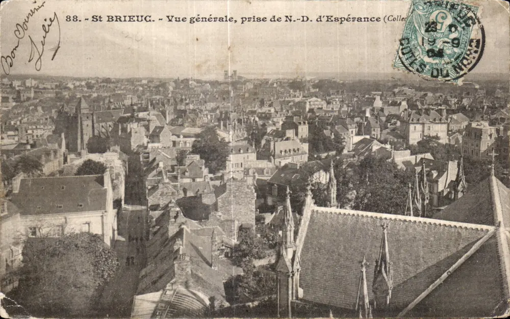 St BRIEUC - Vista geral, tirada da N.-D. d'Espérance — Coleção (editor não visível) - Frente