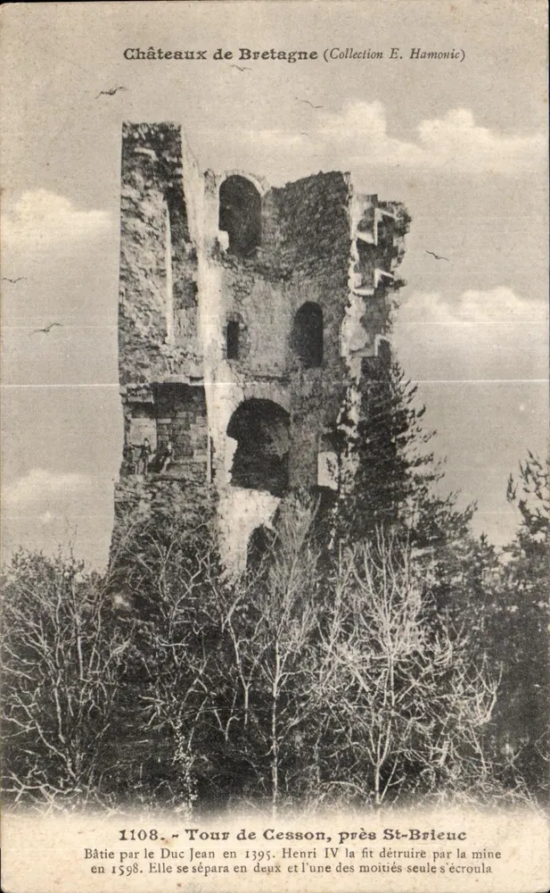 Torre de Cesson, perto de St-Briec — Castelos da Bretanha — Coleção E. Hamonic, n°1108 - Frente