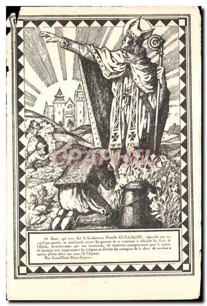 Saint Guillaume, Évêque de Saint-Brieuc — illustration religieuse — Imprimatur Y.-M. LE PETIT, vic. gén. Brioc, 4 mai 1934 - Voorkant