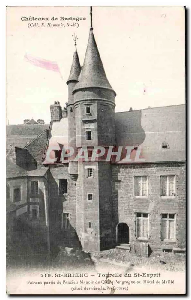St-Brieuc — Torre da Alma ou Hotel de Maillé — Castelos da Bretanha (Coleção E. Hamonic, S.-B.) - Frente