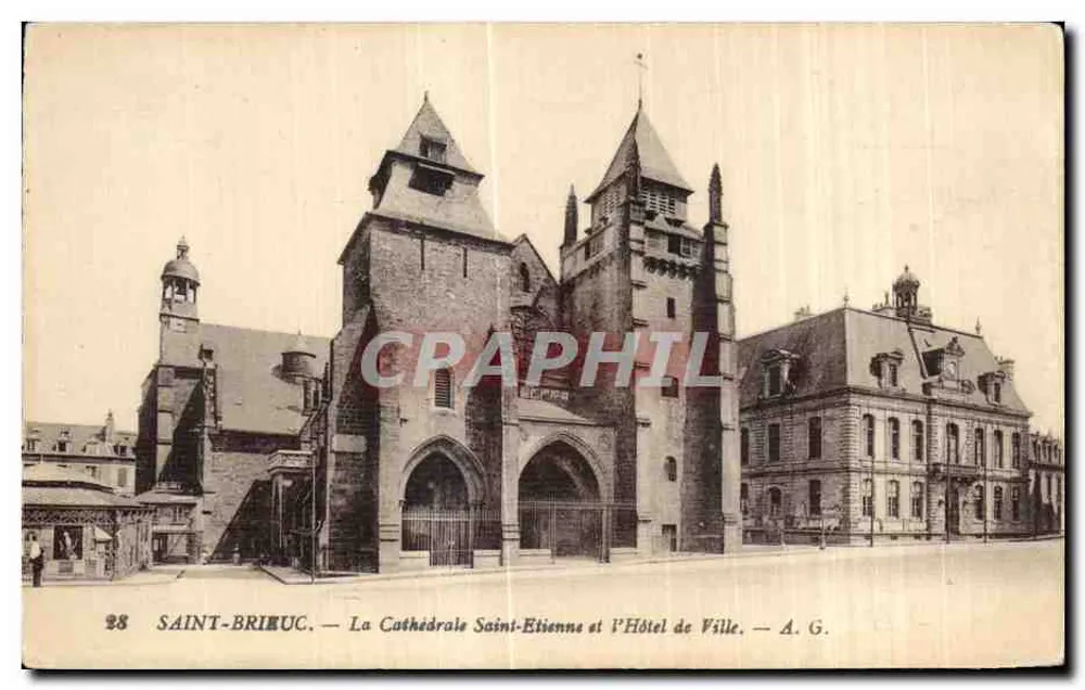 Saint-Brieuc — Kathedrale Saint-Étienne und Rathaus — A.G. - Vorderseite