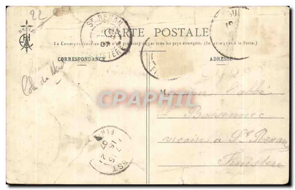 Cappella N.-D. d'Espérance a St-Brieuc — Bretagna (Coll. E. H.) - Verso