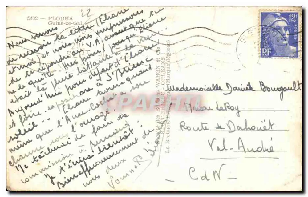 Plouha — Vue du phare et du cap — Waron - Verso