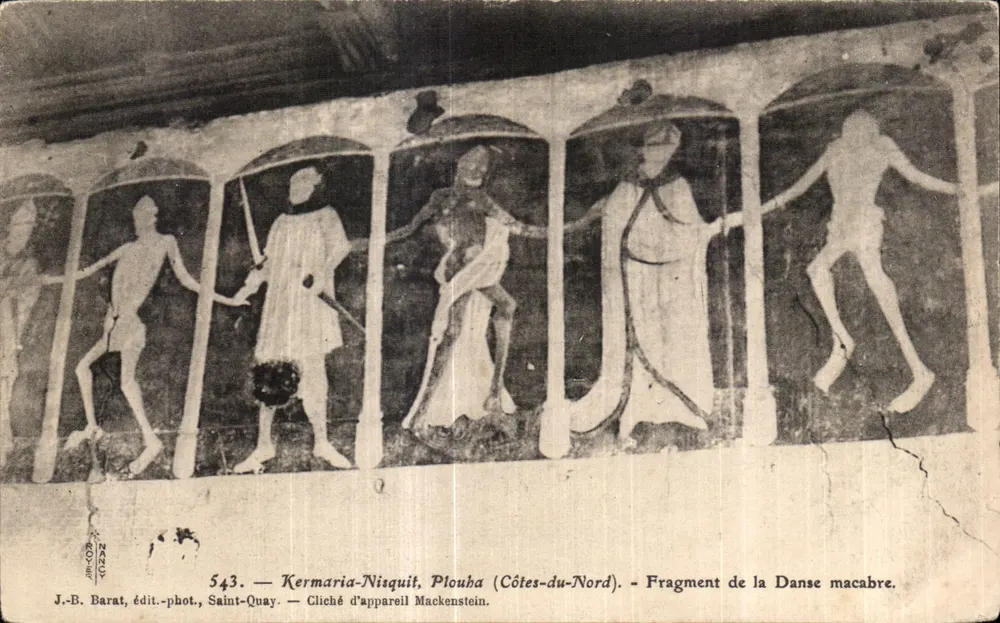 Kermaria-Nisquit, Plouha (Côtes-du-Nord) — Fragment der Totentanz — J.-B. Barat, Verlag-Fotograf, Saint-Quay - Vorderseite