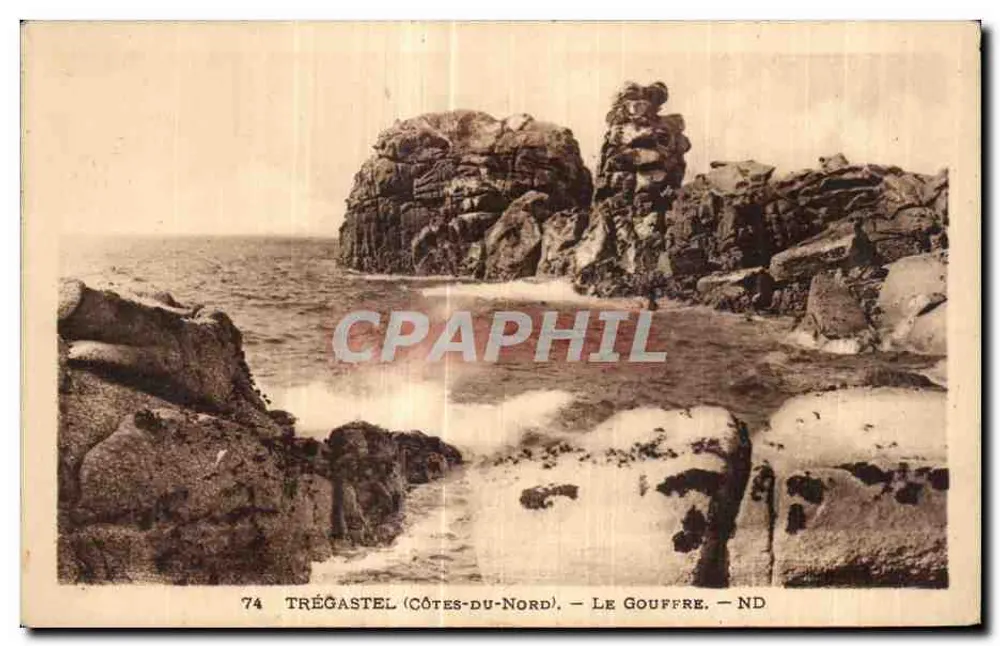 Trégastel (Côtes-du-Nord) — O Gouffre — Editor ND, n° 74 - Frente