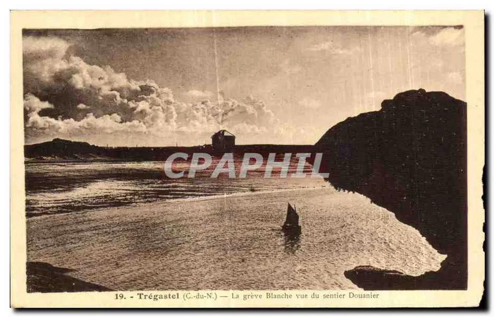Trégastel (G.-du-N.) — Weiße Klippe aus dem Zollweg gesehen — Edition Itreau-Sajour - Vorderseite