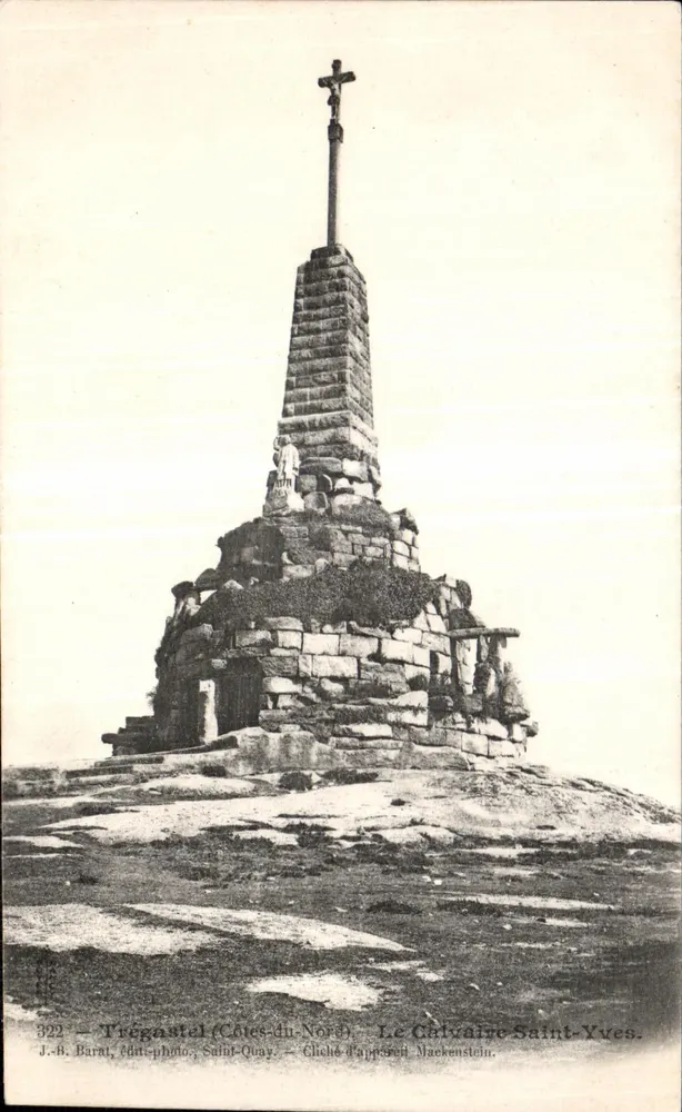 Tregastel (Côtes-du-Nord) — O Calvário de São Yves — J.-B. Barat, editor, n°322 - Frente