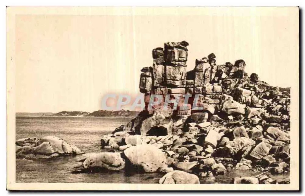 Le Squevel, dit Rocher du Diable — Ploumanach (C.-du-N.) — Edição e Foto A. Bruiel - Angers - Frente