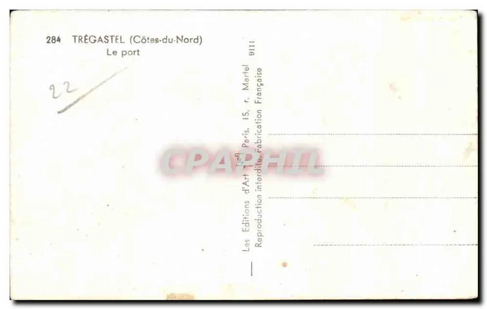 Trégastel (Côtes-du-Nord) — O porto — Les Éditions d'Art, Paris - Verso