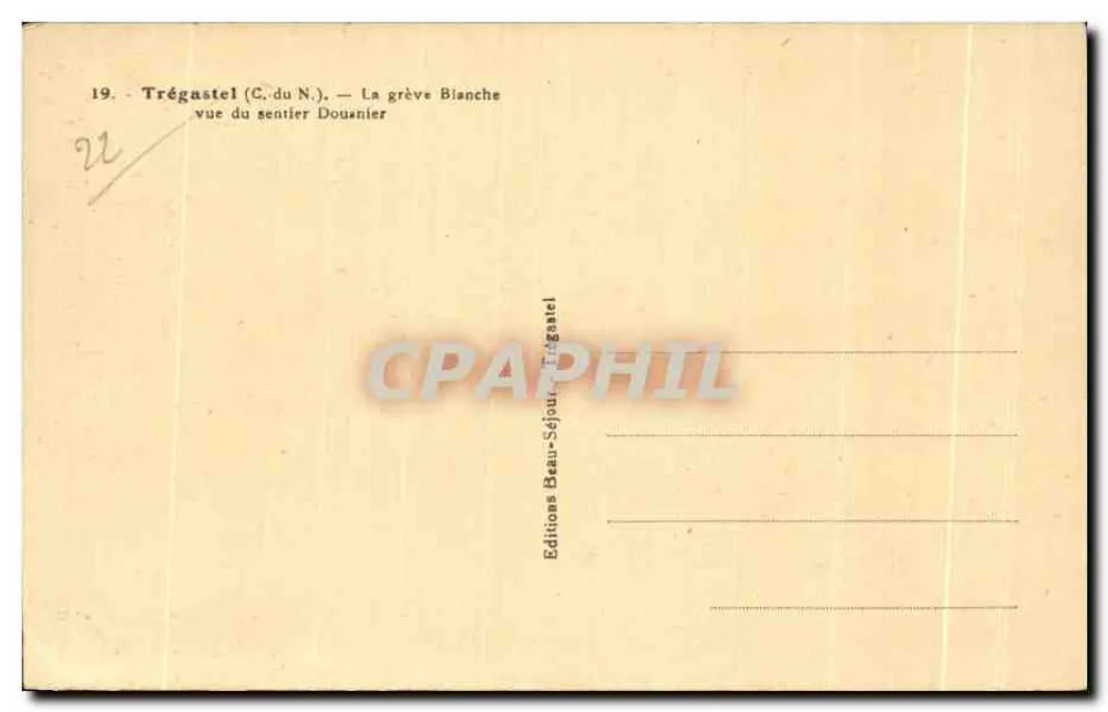 Trégastel (Côte du Nord) — La grève Blanche vom Dousnier-Pfad aus — Supra - Rückseite
