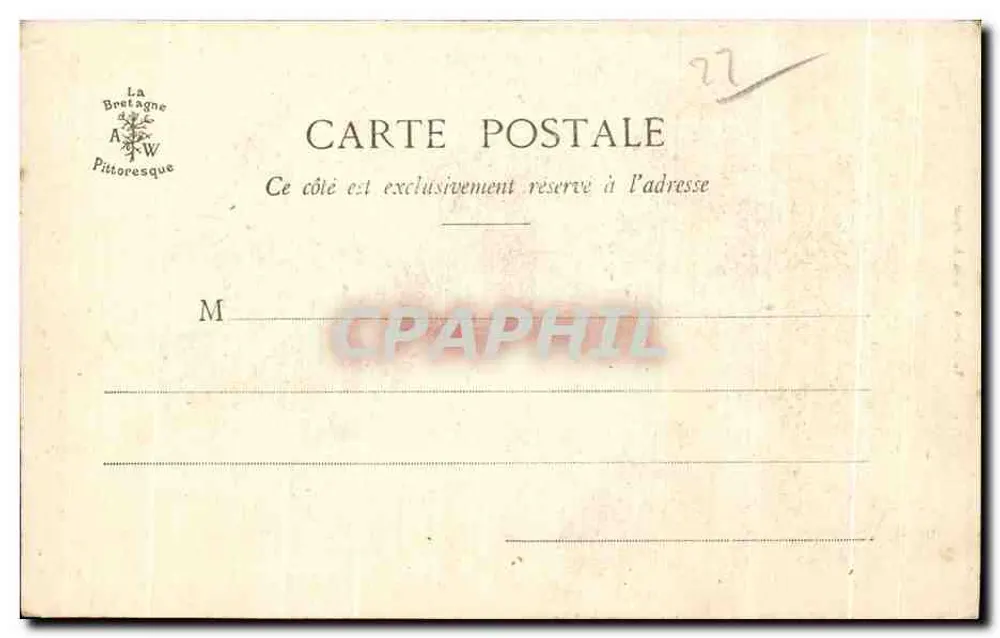 Trégastel - Der Schirm — Sammlung A. Warron, St-Brieuc, n°140 - Rückseite