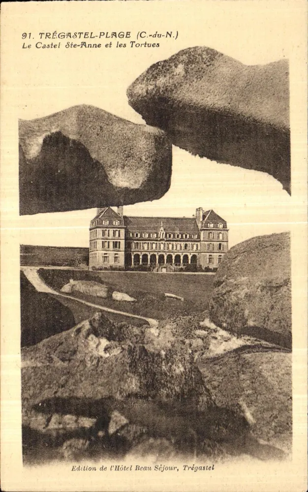 Trégastel-Plage (C.-du-N.) — Le Castel Ste-Anne und die Schildkröten — Edition des Hôtels Beau Séjour, Trégastel - Vorderseite