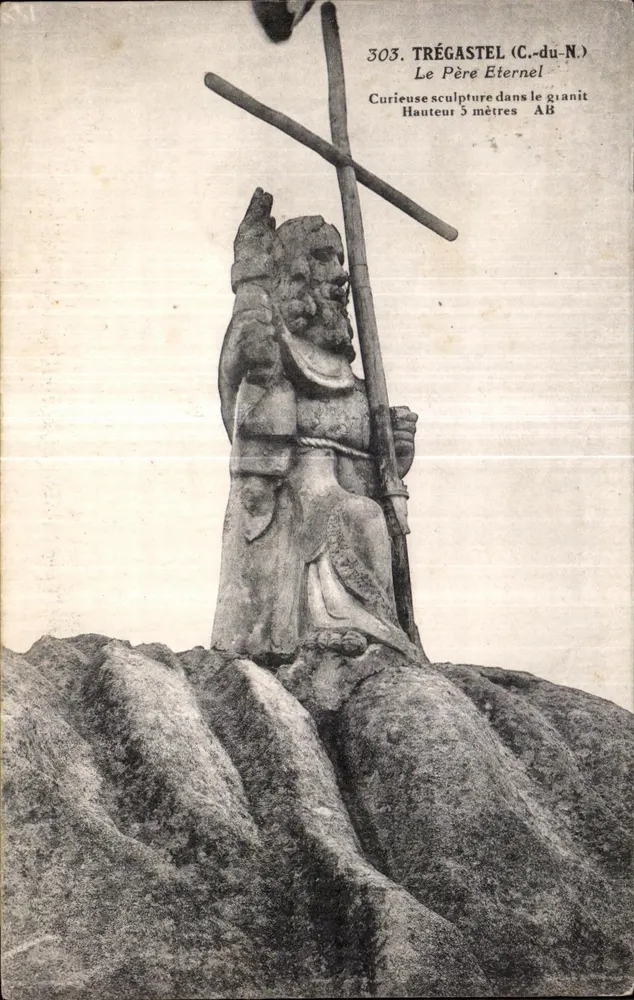 TRÉGASTEL (C.-DU-N.) — DER EWIGE VATER, 5-METER-GRANIT-SCULPTUR — AB - Vorderseite