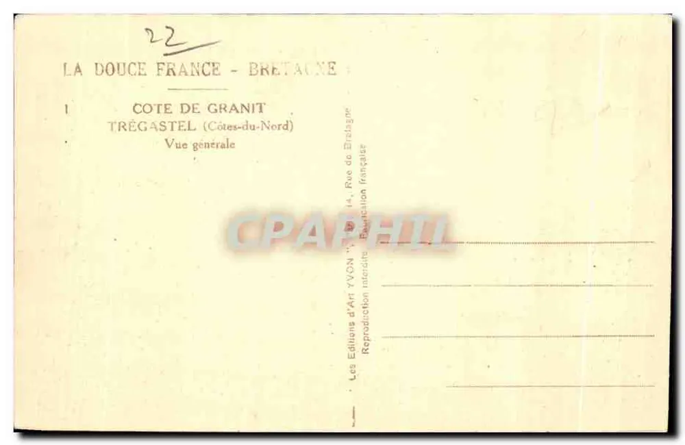 Côte de Granit — Trégastel (Côtes-du-Nord) — Visão geral — Éditions d'Art Yvon - Verso