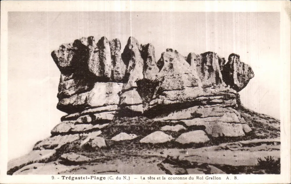 Trégastel-Plage (C. du N.) — Der Kopf und die Krone des Königs Grallon — A. B. - Vorderseite