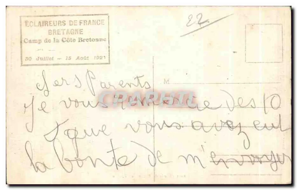 Estudo de Rochas no Pouldu — 1903 — Editor desconhecido - Verso