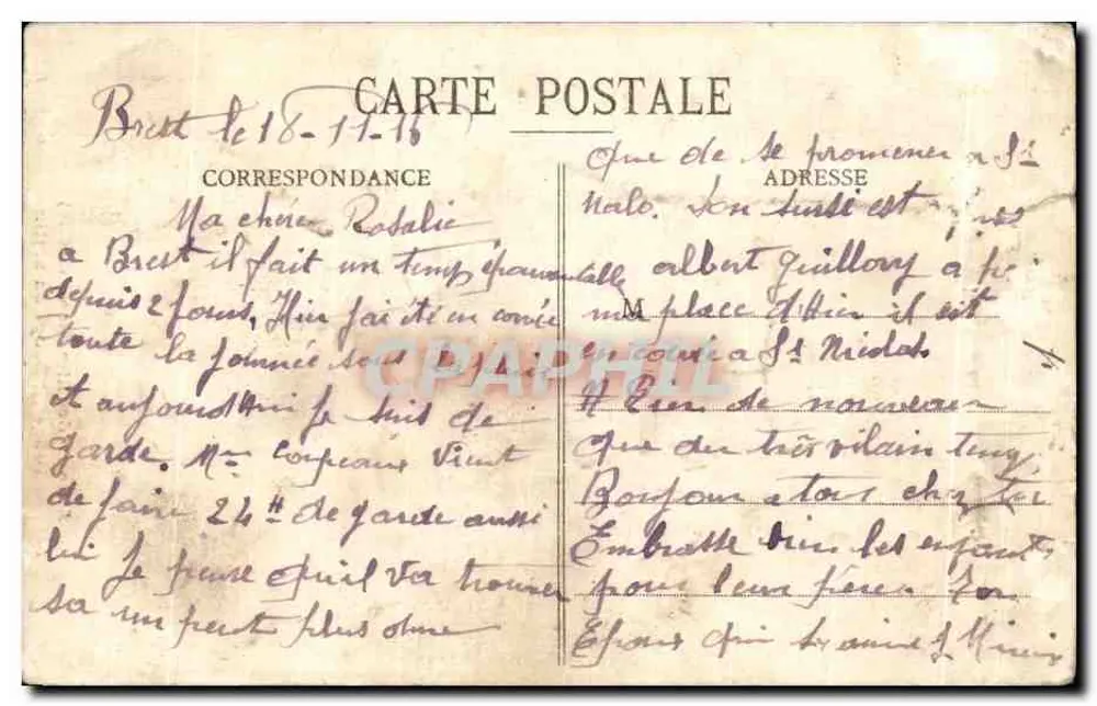 Frühstückssuppe — häusliche Szene — Um die Lits-Clos (Coll. E.H.) n°5005 - Rückseite