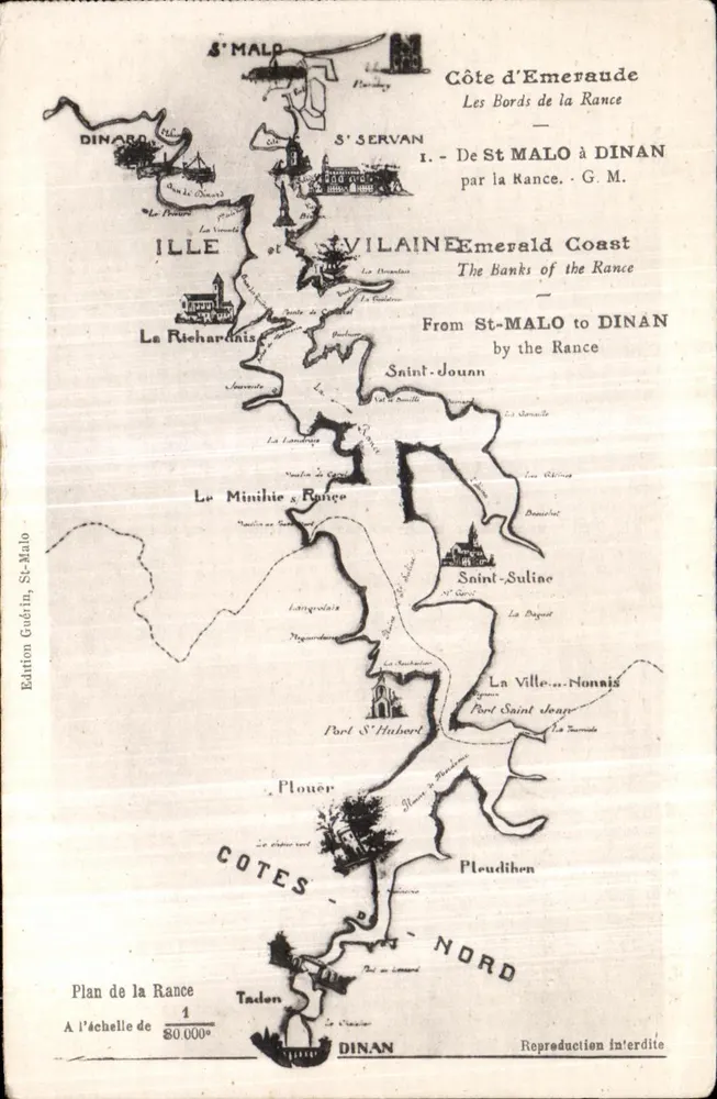 Küste von Emeraude — Ufer der Rance — Edition Gudélin, St-Malo - Vorderseite