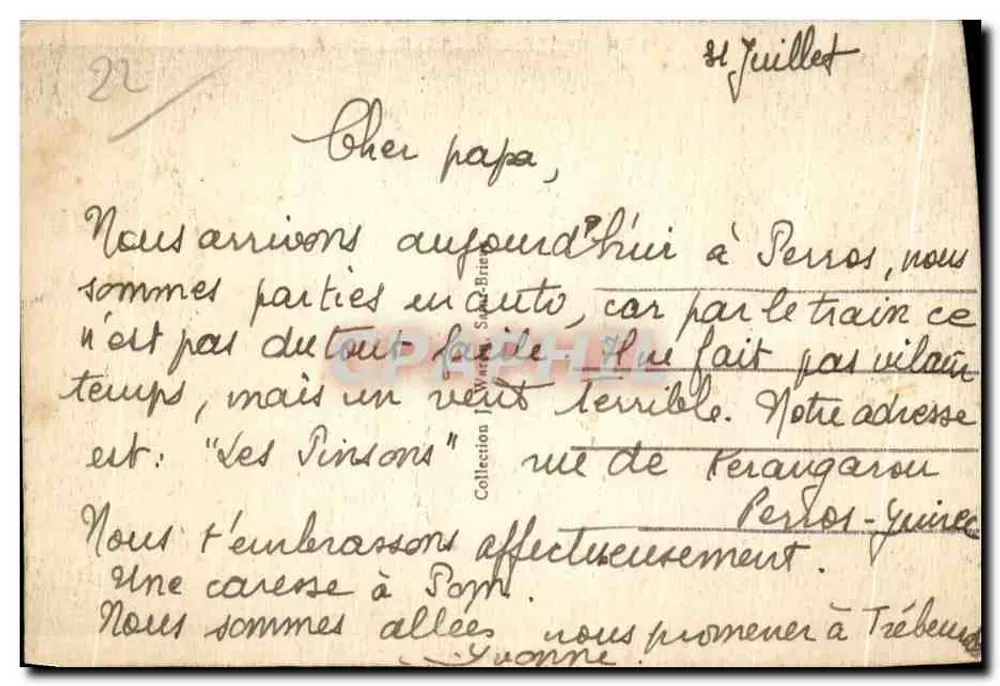 Callac — Die Kirche — La Bretagne Pittoresque - Rückseite