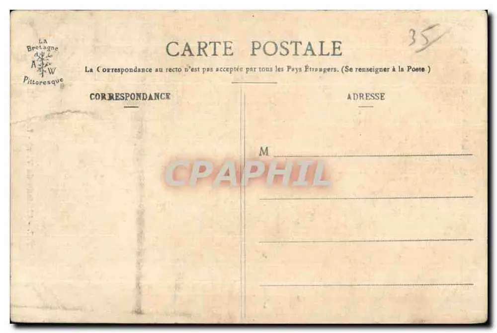 Castelo de Vitré - O Châtelet — Coleção A. Waron, St-Brieuc, n.º 377 - Verso