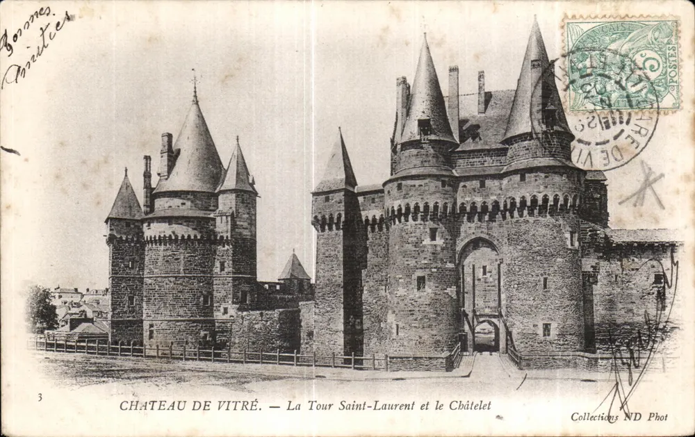 Schloss Vitré — La Tour Saint-Laurent und das Châtelet — Collections ND Phot - Vorderseite