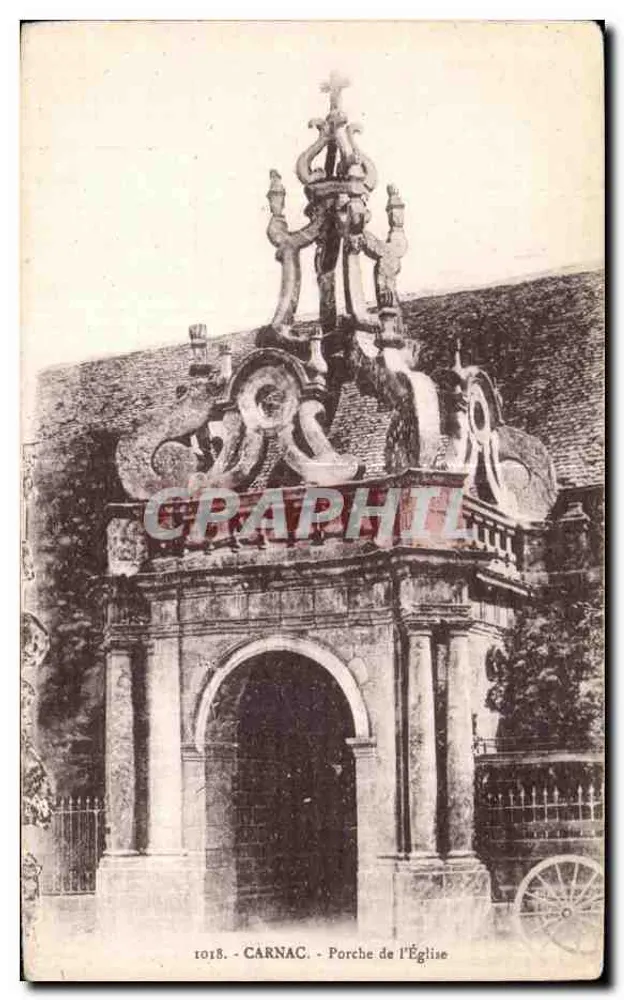 Carnac - Portal de la Iglesia — editor Lataron, n° 1018 - Anverso