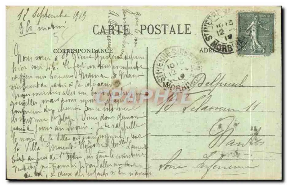 Carnac - Poort van de Kerk — Collectie H. Laurent, Port-Louis, n° 1018 - Achterkant