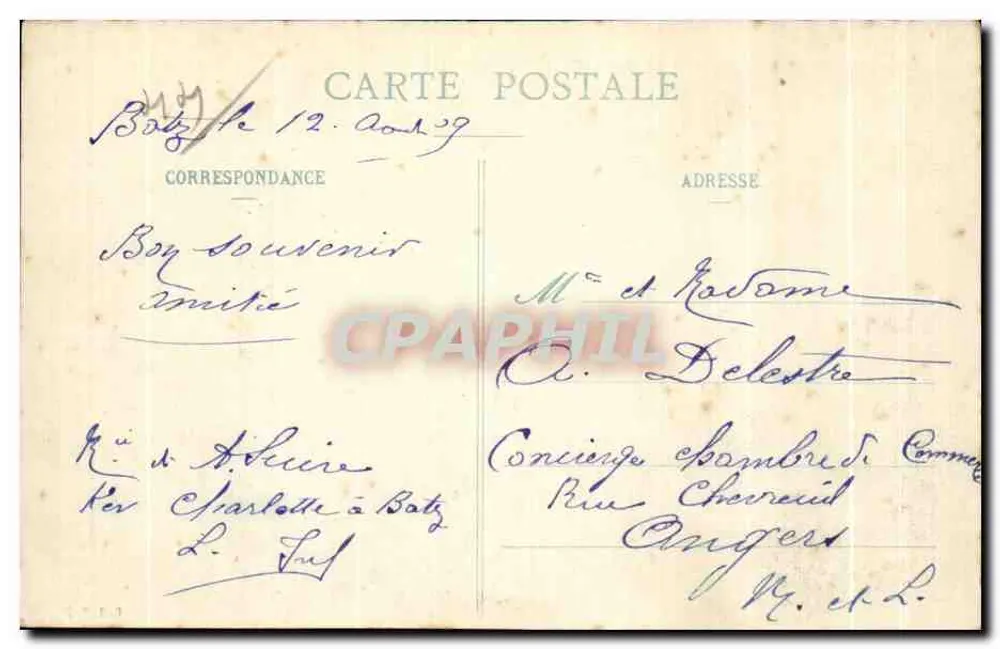 LE BOURG-de-BATZ - Der Teufelsbrücke, ein stürmischer Tag — Coll. T. H. - Rückseite
