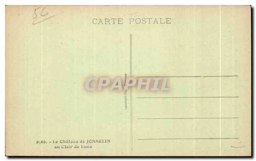 O Castelo de Josselin sob a Luz da Lua — Laurent-Né - Tennes, n° 2:69 - Verso