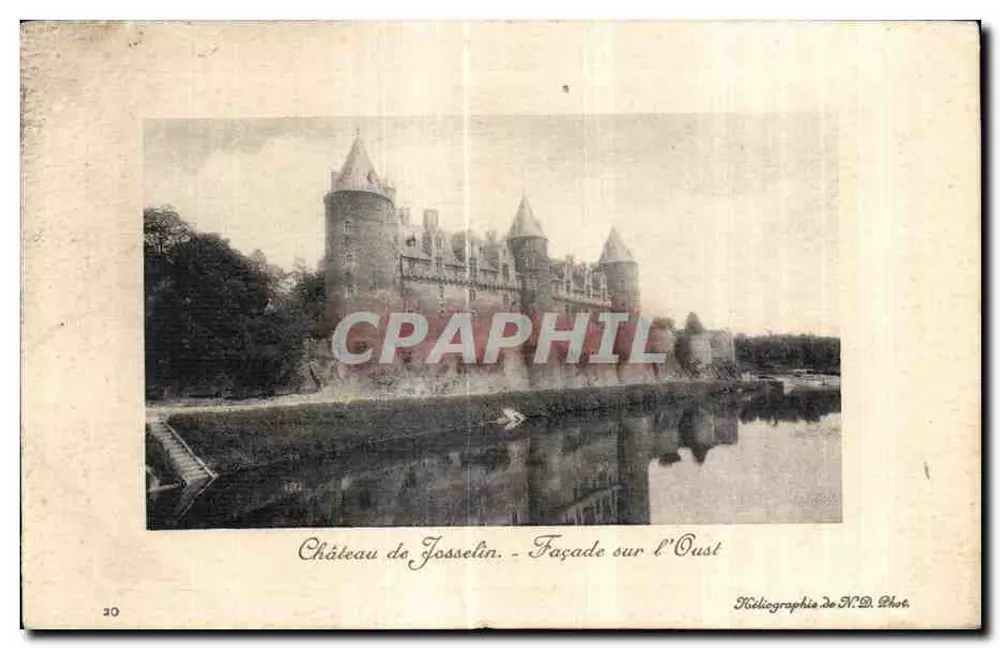 Kasteel van Josselin — Gezicht op de Oust — Kéliographie N.D. Phot. - Voorkant