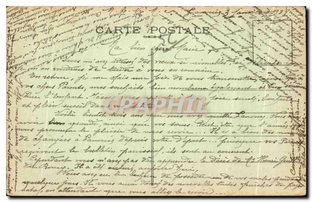 Josselin — Das Schloss — Ein Detail der Fassade — Coll. E. Hamonic St-B. n° 8268 - Rückseite