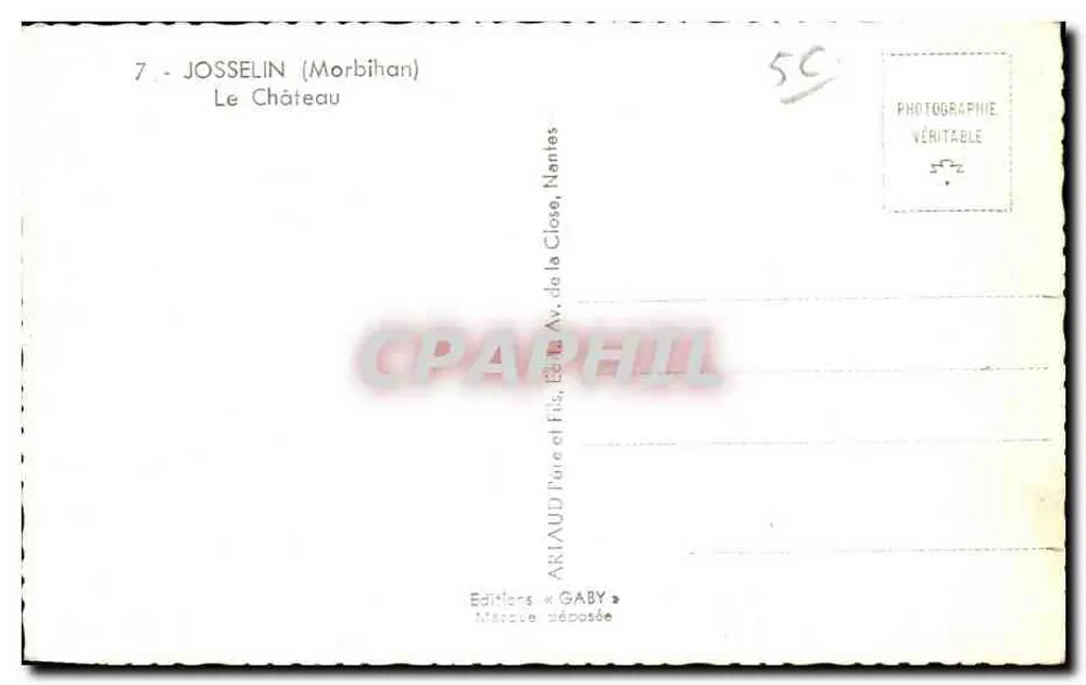 Josselin (Morbihan) — O Castelo — Editores Gaby, Nantes - Verso