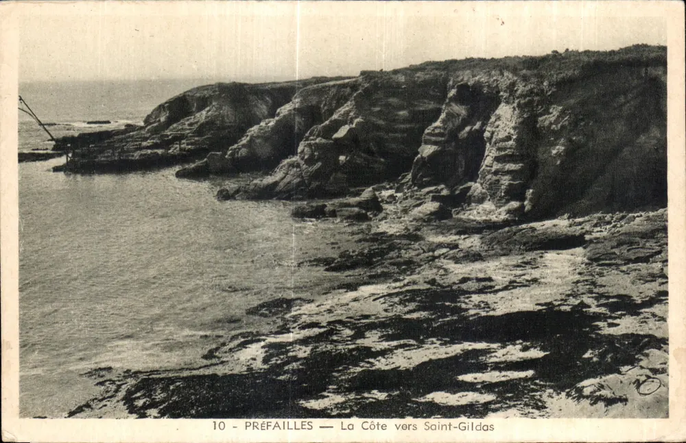 Préfailles — La Côte vers Saint-Gildas — Éditeur impr. Préfailles, n° 10 - Frente