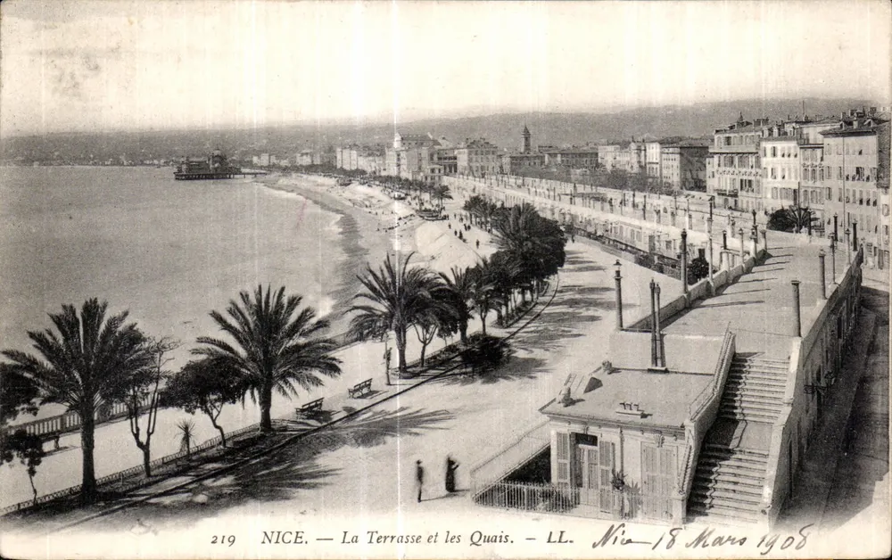 Nice — A Terrasse e os Quais — LL. N°219 - Frente