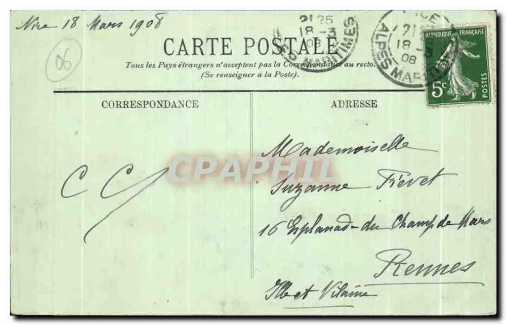 Nice — A Terrasse e os Quais — LL. N°219 - Verso