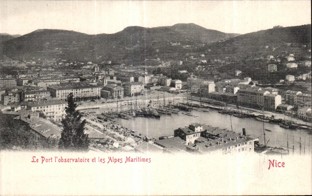 Der Hafen, das Observatorium und die Alpen-Maritimes — Nizza - Vorderseite