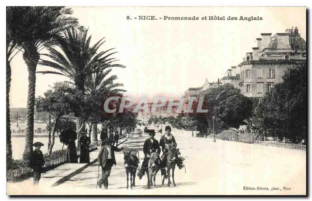 Nizza - Promenade und Hôtel des Anglais — Edition Gilelta, Nizza, Nr. 8 - Vorderseite