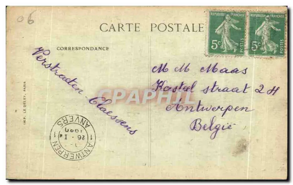 Nice — Le Port, vom Schloss aus gesehen — IMP. LE QUELY, PARIS Nr. 731 - Rückseite