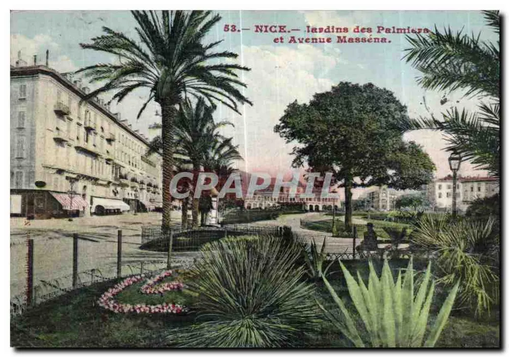 Nice — Jardins des Palmiers und Avenue Masséna — Giletta frères - Vorderseite