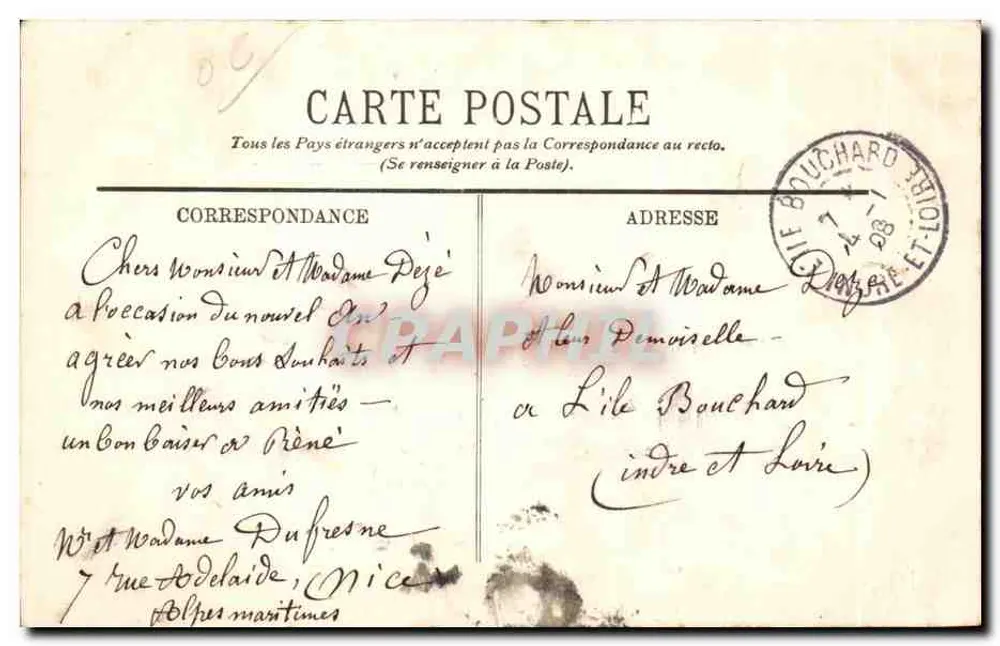 Nice — A Promenade dos Ingleses — editor L.L. n°12 - Verso