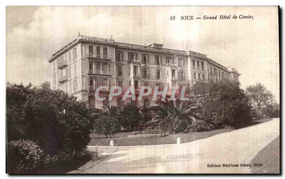 Nice — Grand Hôtel de Cimiez — Uitgave Baylone frères, Nice - Voorkant