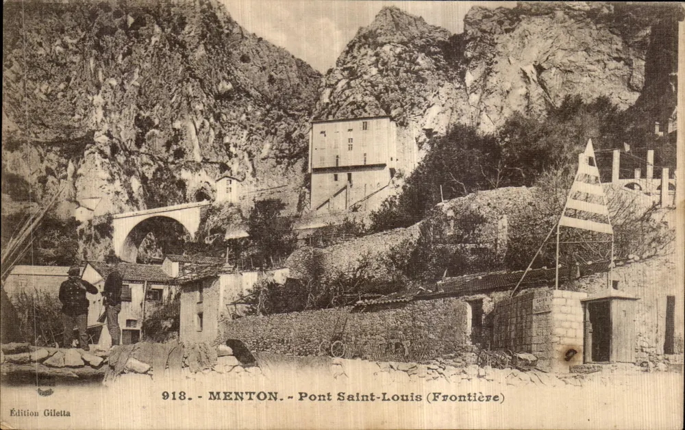 Ponte Saint-Louis (Fronteira) — Menton — Edição Giletta, n° 918 - Frente