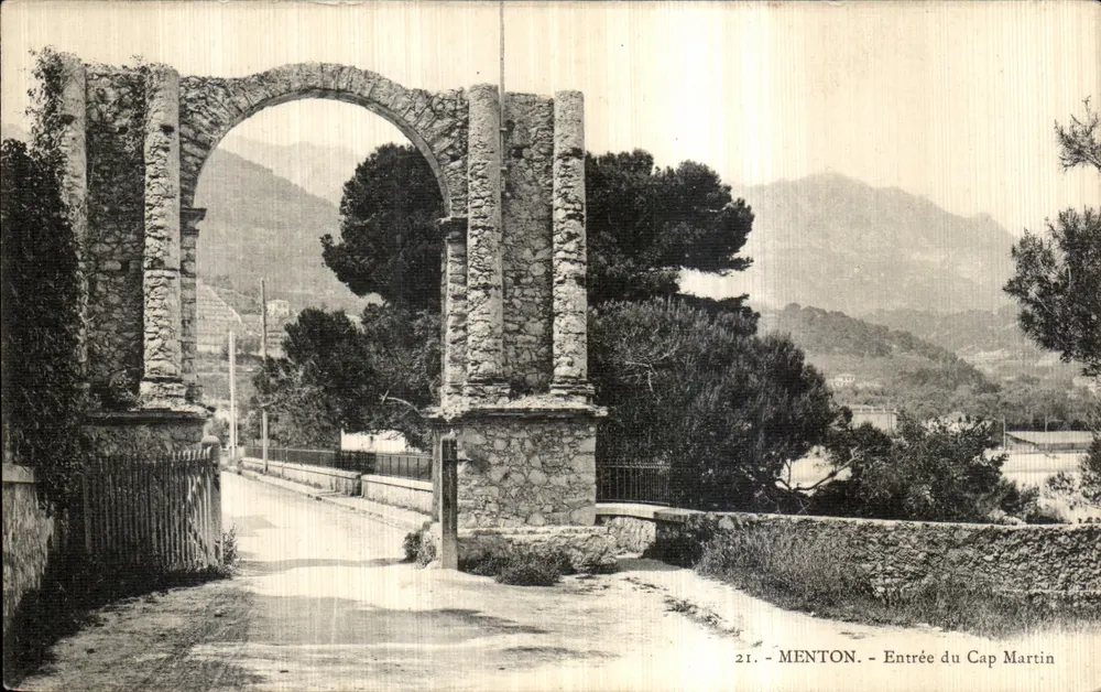 Menton - Entrada do Cap Martin — editor Durset, Nîce, n°21 - Frente
