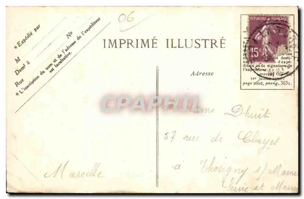 Côte d'Azur - La Turbie — Vue générale — éditeur IMPRIMÉ ILLUSTRÉ n°513 - Rückseite