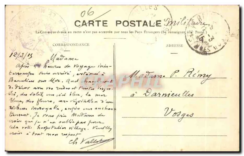 La Turbie - A Igreja - BR - 1639 - Verso