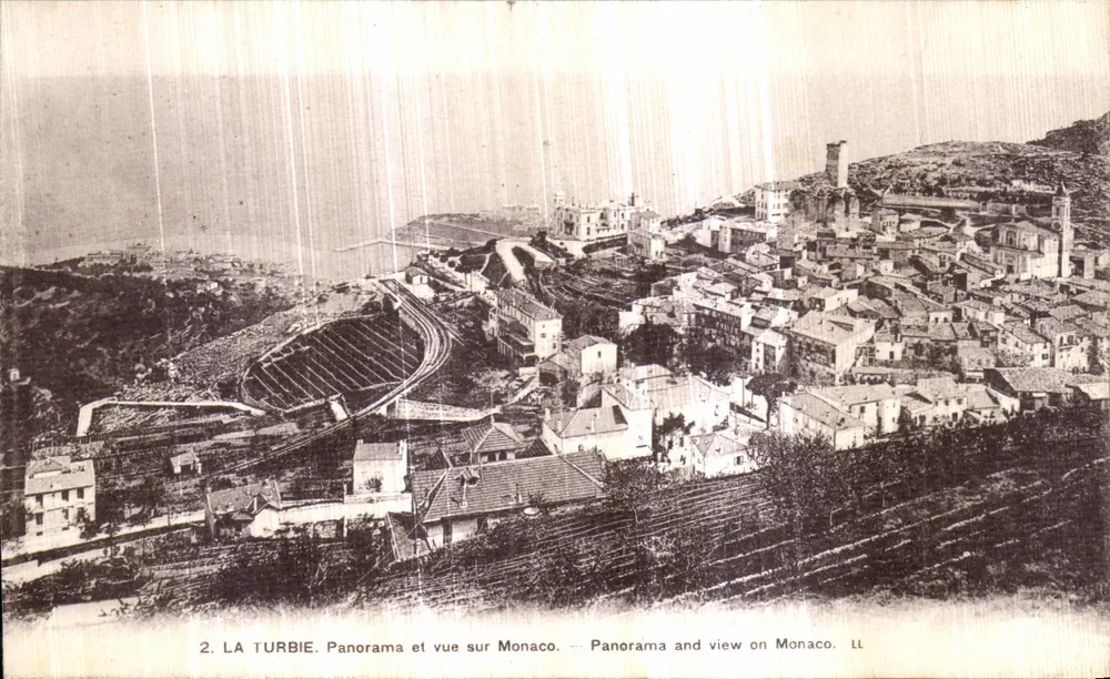 La Turbie — Panorama und Aussicht auf Monaco — Imp. Levy & Neurdein, Paris - Vorderseite